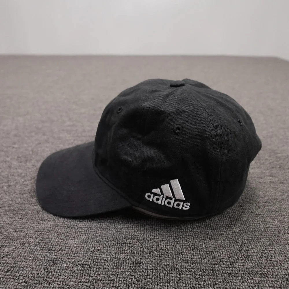 Adidas Hat Cap Strap Back Mens One Size Black Twill Baseball Sports Logo